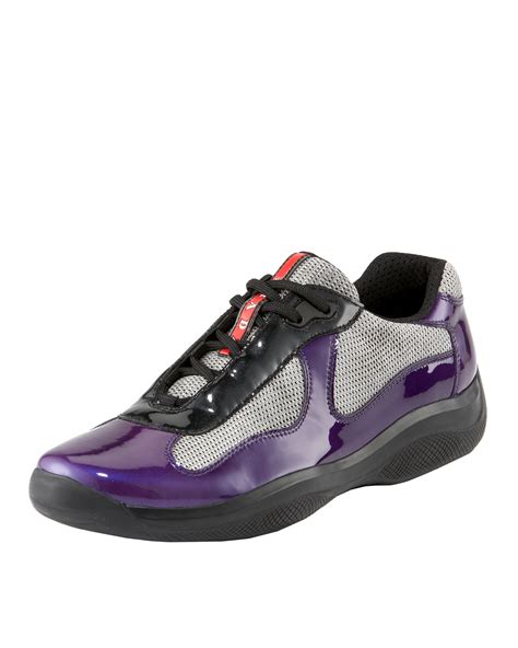 prada men plain leather sneakers 2018 ss|purple prada sneakers for men.